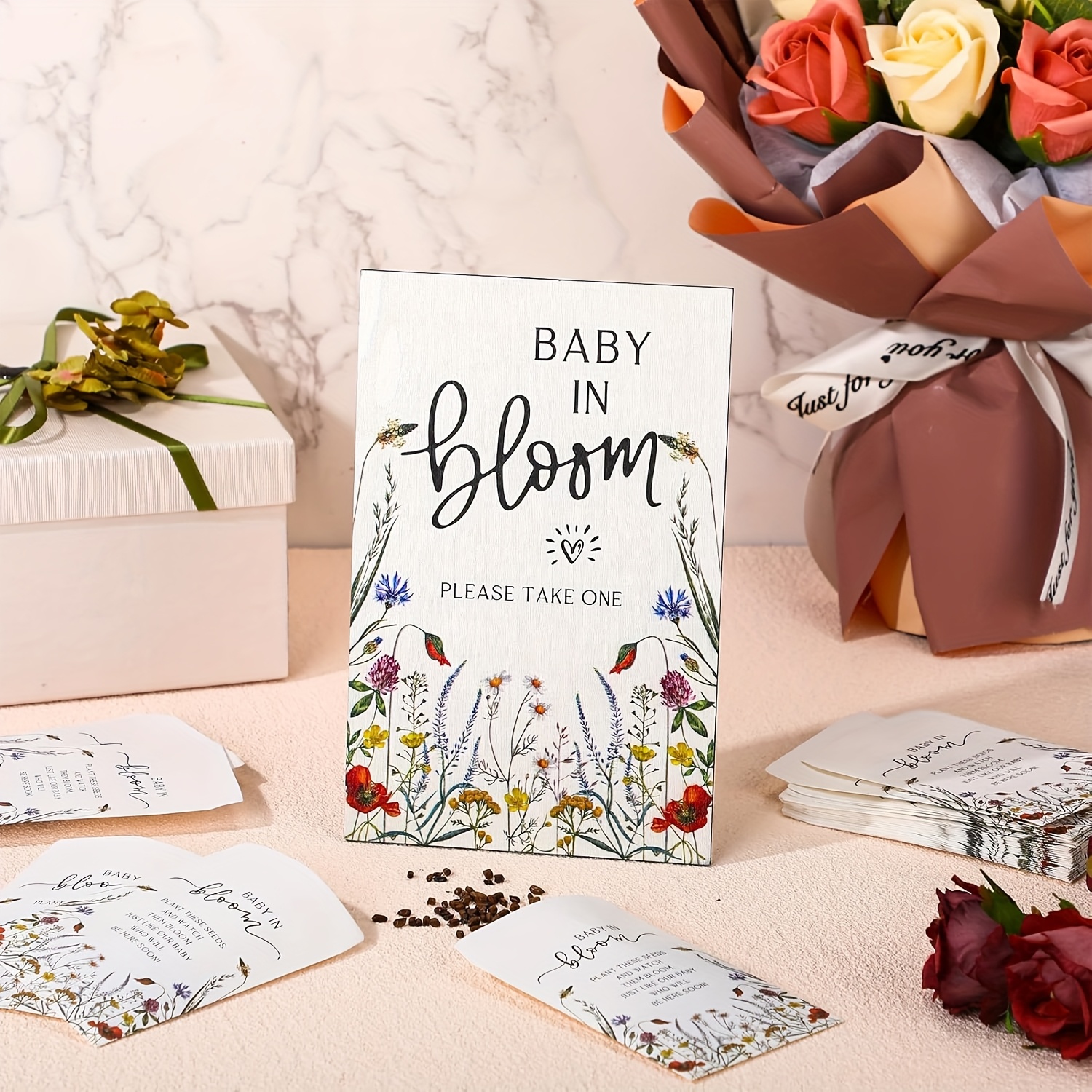 101pcs baby shower party seed packets favors guests baby in Temu