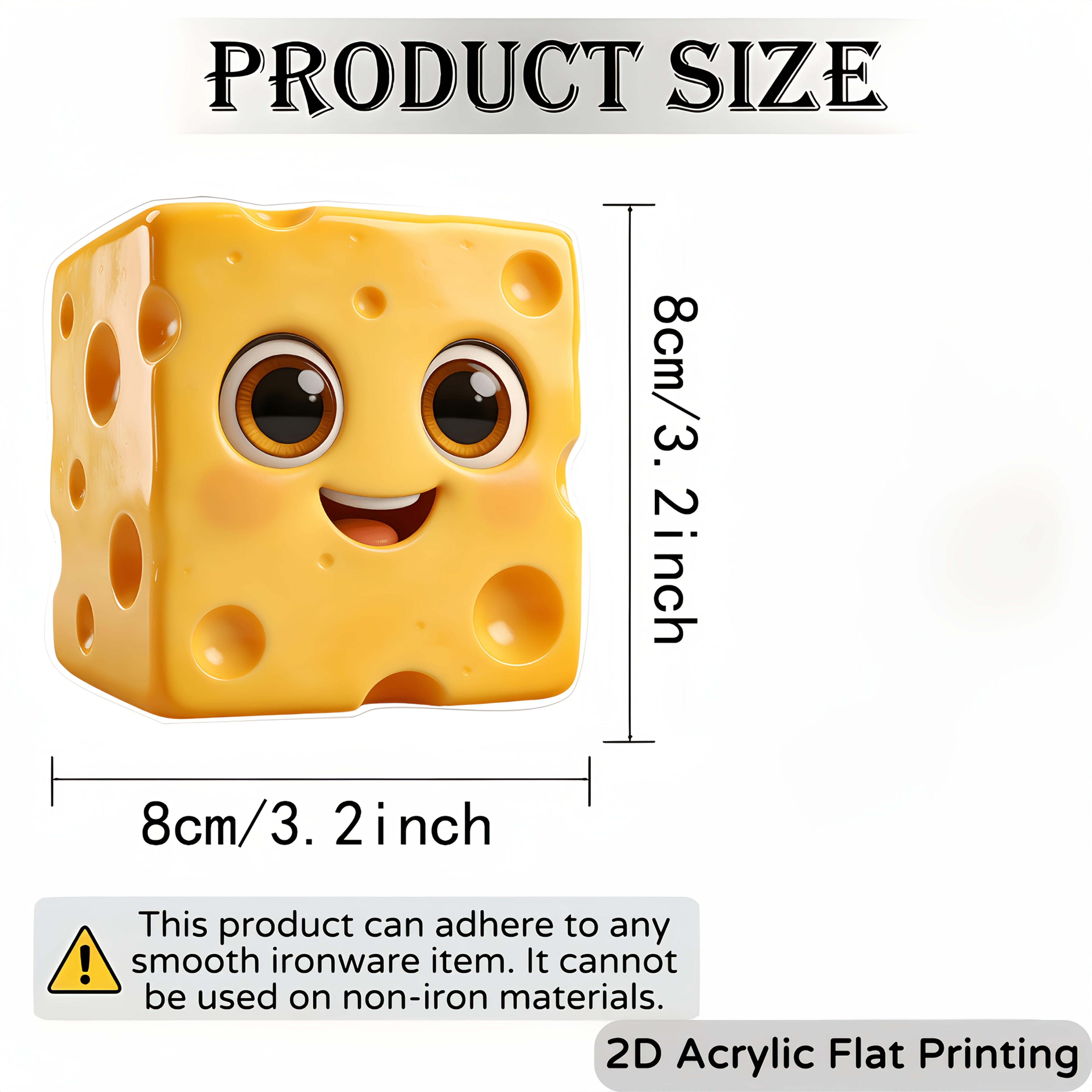 TEMU 2d Plane, New Model, ! A Cute Cheese Refrigerator Magnet With A Base - Designed In Of A Cute Cheese , Made Of Acrylic Material, Perfect For