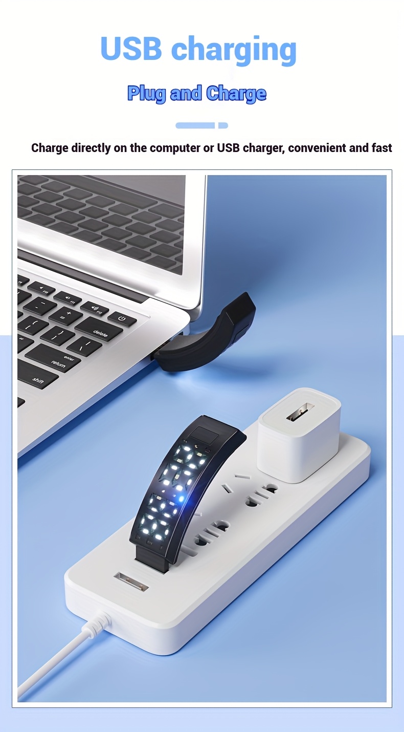 Montre Connectée Mince et Intelligente avec Compteur de Pas, Compteur de Calories & Réveil - Montre Numérique USB pour Étudiants, Podomètre, Chronomètre, Bracelet Souple (Compatible avec /, Non) - Idéale pour le Sport et le Quotidien