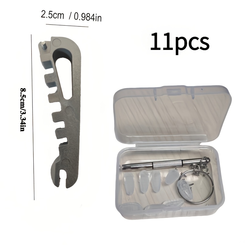 TEMU Eyeglass Adjustment Tool Kit 11pcs Set Anti-slip Mat Anti-drop Comfortable Ear Hooks Multi-specification Screwdriver (, Phillips Head, Hexagon