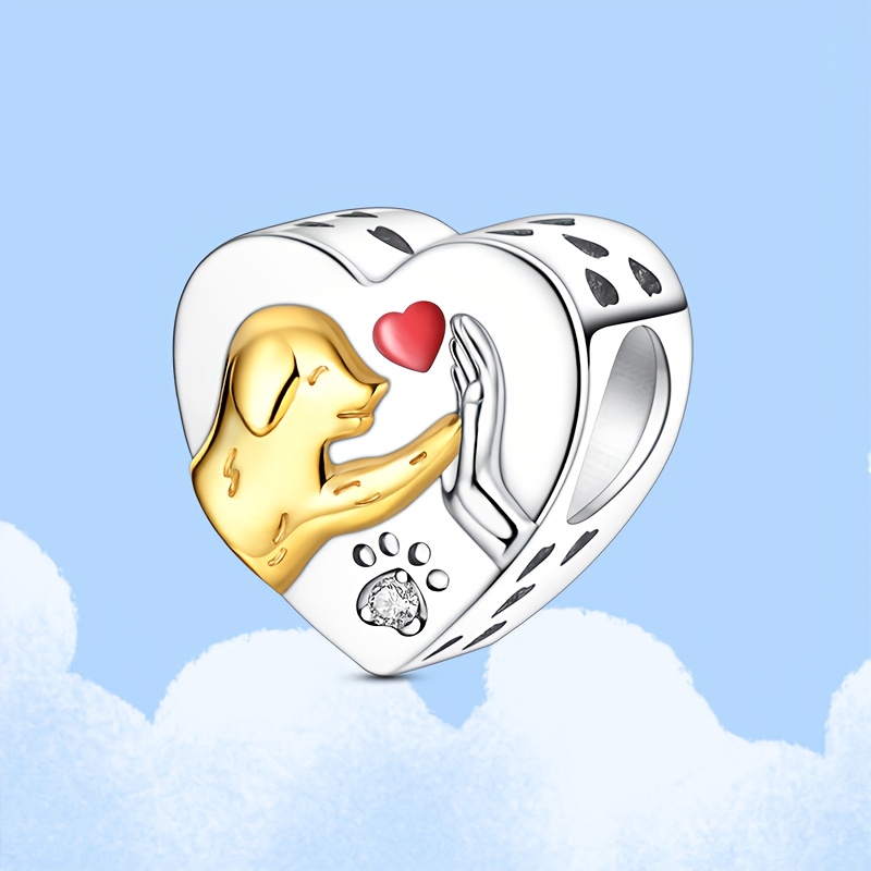 Human And Puppy Charm Beads For Bone Pendant Bracelets And Necklaces, Suitable As Gifts For Women's Vacations, Parties, And Birthdays.