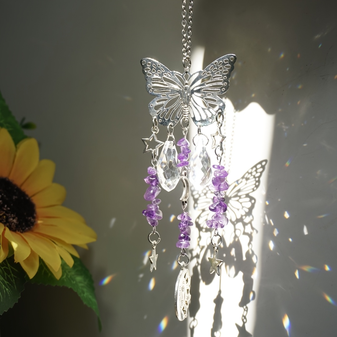 Image of 1pc Sun Catcher Crystal Pendant, Home Garden Window Holiday Decoration Ornament, Christmas Decorations, Halloween Decorations
