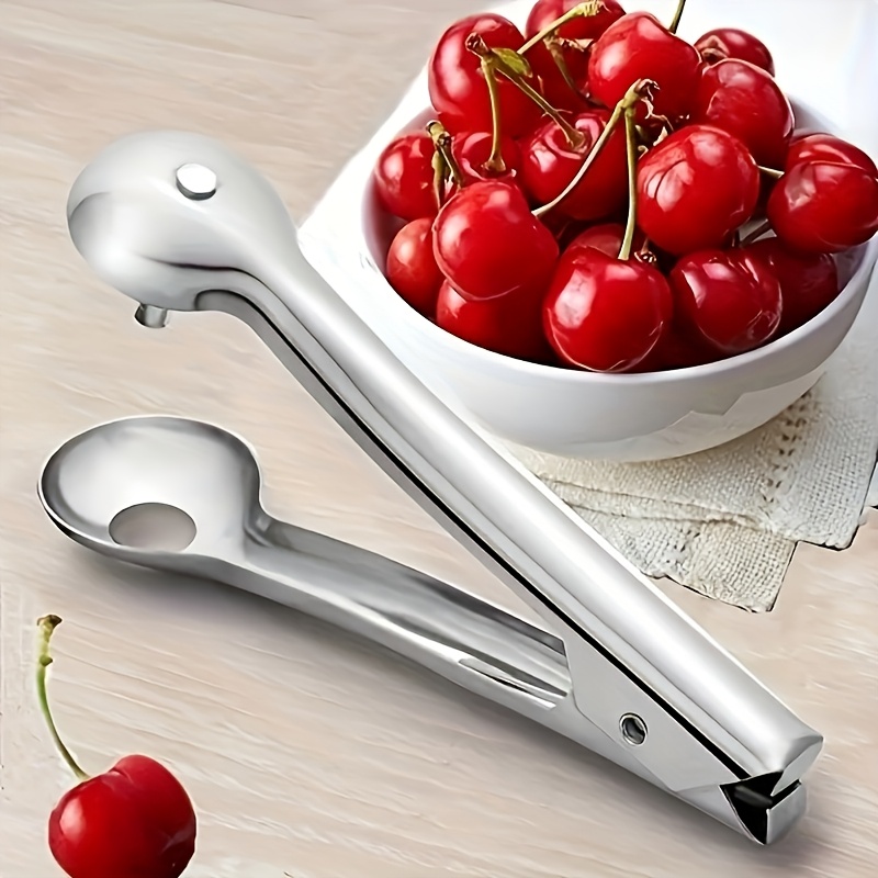 TEMU Multifunctional Stainless Steel Cherry Pitter Tool Portable Fruit Seed Remover, Labor Saving Handheld Corer For Cherry Hawthorn Red Date Olive,