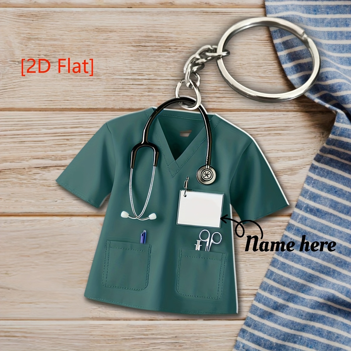 TEMU 2D, [ 2D] Llavero Personalizado de Enfermera, Llavero Personalizado de Enfermera, Llavero de Trabajador de , Llavero de Regalo para Enfermera,