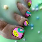 conjunto de 24 unhas postiças para os pés - desenhos de e , cores misturadas vibrantes, quadrado, comprimento , perfeito para vestuário casual com ferramentas de incluídas