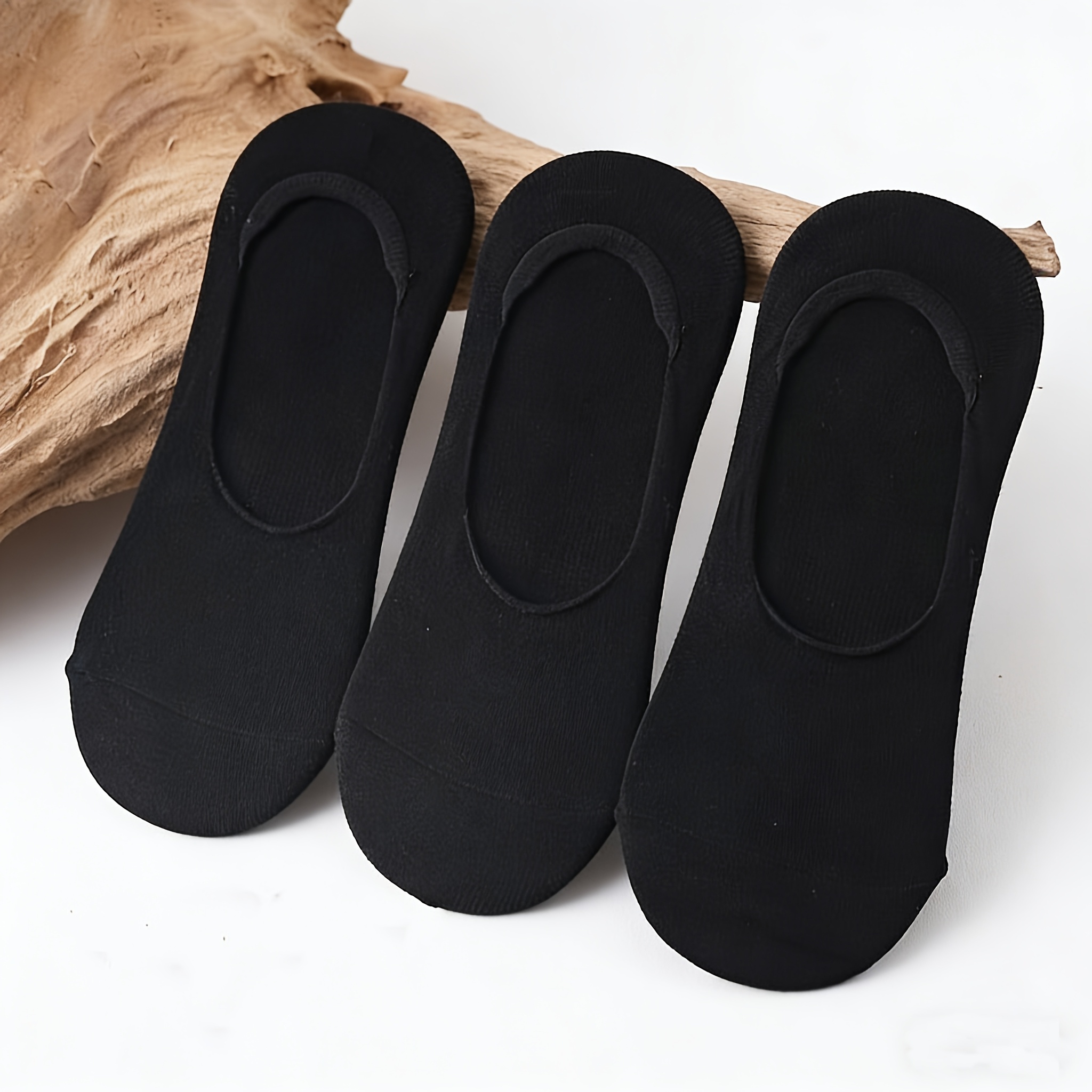 E-shop 3 Paar atmungsaktive, unsichtbare Herren-Socken - Rutschfeste, rutschfreie Socken ohne Fersenabsatz, feuchtigkeitstransportierende, leichte