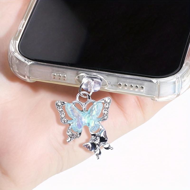 

1pc Cartoon Diamond Hanging Decoration Dust Plug Charging Port Rubber Port Plug Suitable For Type-c Port Mobile Phones