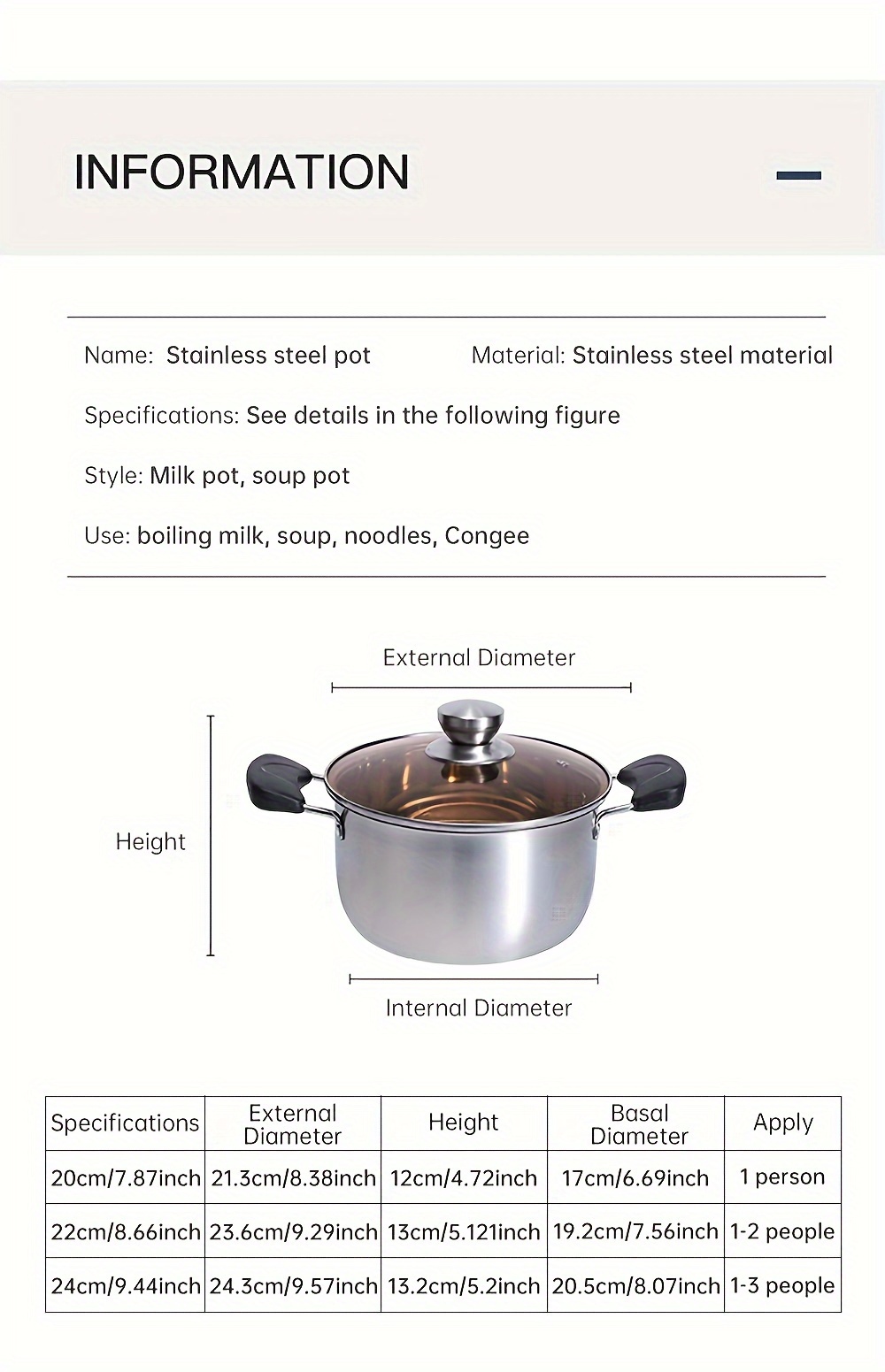 stainless steel soup pot with lid dual handle induction compatible dishwasher safe for home kitchen use details 4