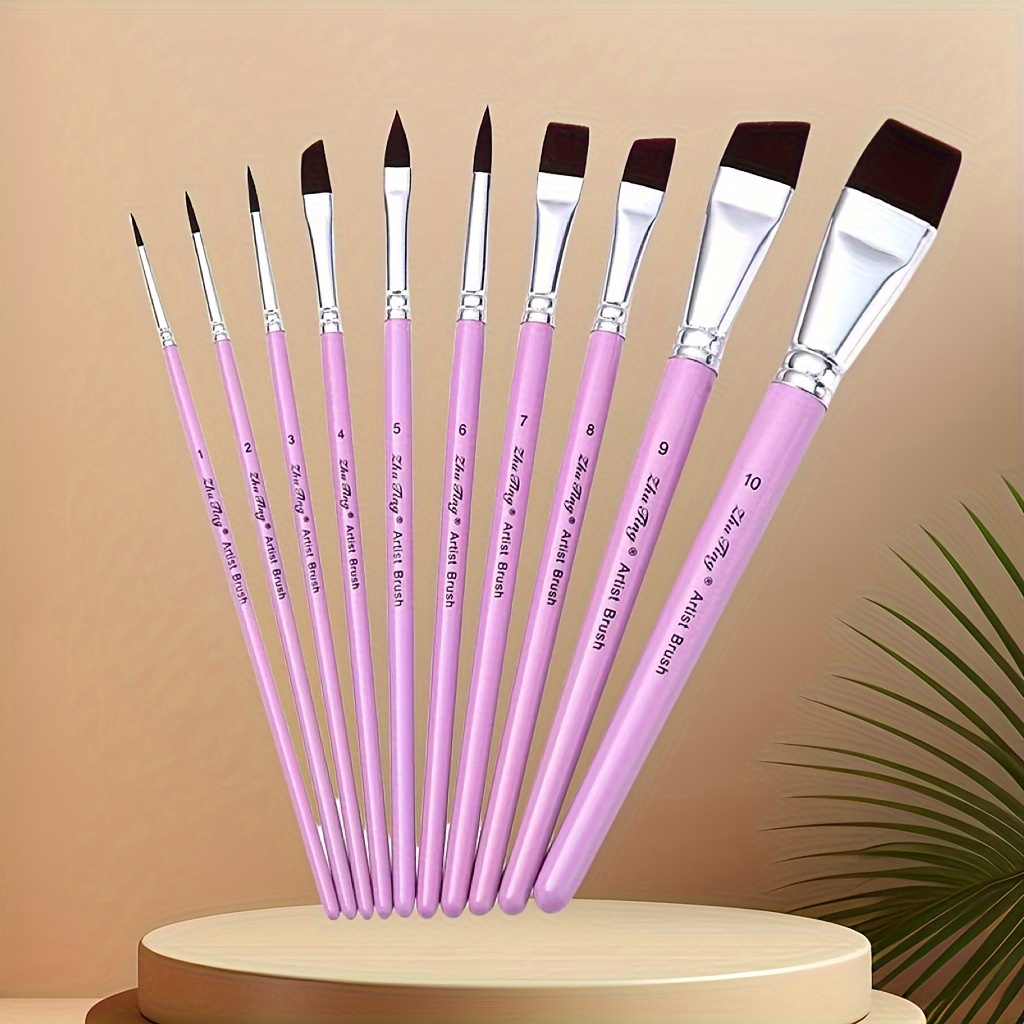 

Ensemble de pinceaux professionnels en nylon, 10 pinceaux de peinture corporelle dégradée, kit de doublure et de gaufrage à l'aquarelle