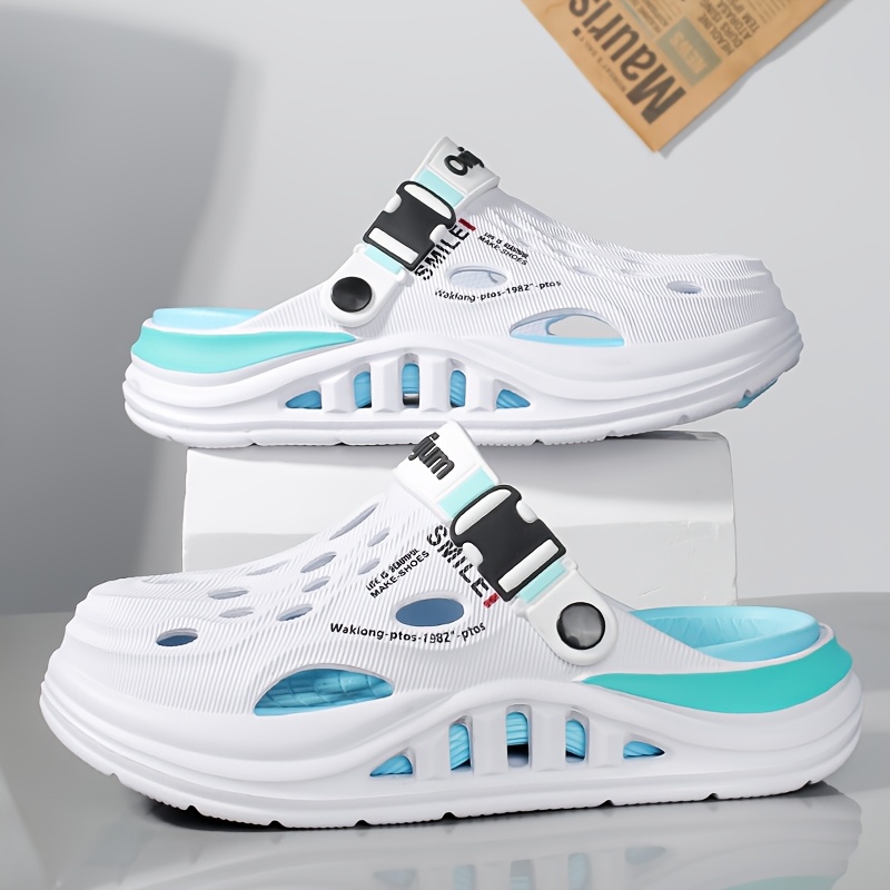 TEMU Women's Wide-toe Clogs - Summer Slip-on Shoes, Thick Platform, Breathable Lightweight Cushioned Indoor/beach Casual Garden Shoes, Women's Clogs,