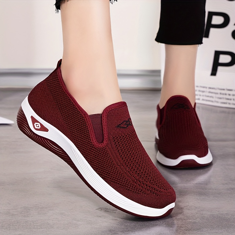 knitted fabric is breathable and comfortable womens mesh single shoes casual shoes slip on comfortable and breathable lightweight spring and autumn new walking shoes large skid proof wear resistant soft high   Product details 0
