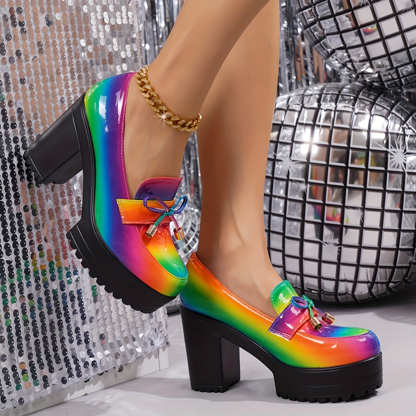 Plataforma Mocasines Con Tacon Zapatos Plataforma Mujer