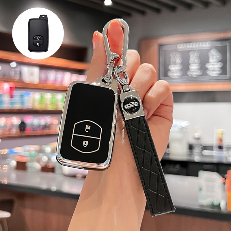 TEMU 1pc Of Tpu Material Car Key Case(including Keychain), Suitable For , Aqua, Models And For - 2-button Remote Key Protective Case, Compatible With