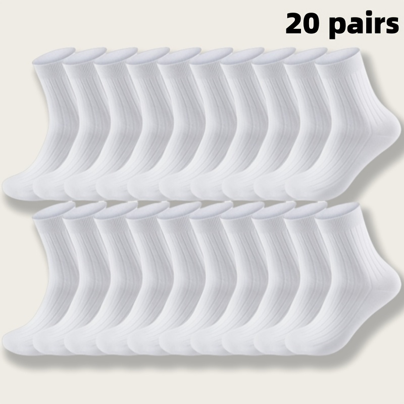 TEMU Pairs Of Classic Socks, Solid Color Socks, Black Socks, White Socks, Business Socks, Men's Socks, Women's Socks, Outdoor Socks, 168 Needle