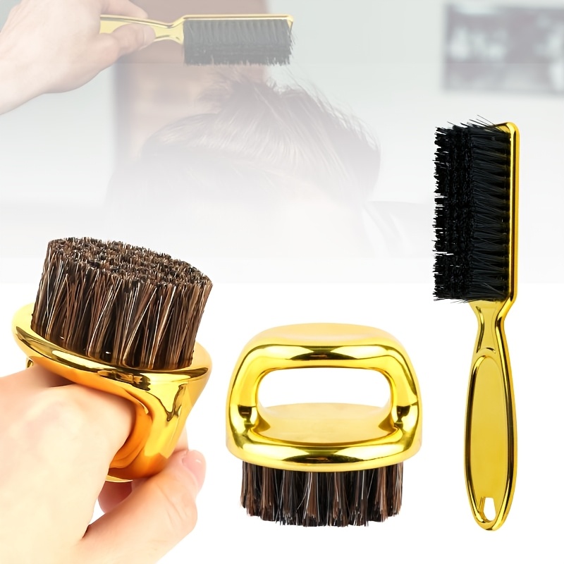 TEMU 1 Set Professional 2-in-1 Beard And Hair Styling Brush, Nylon Bristles,, For, Hair Carving, Beard Shaping, And Neck Duster