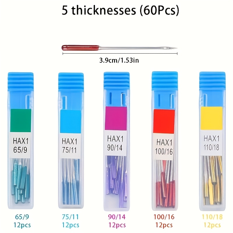 Image of 60pcs Household Anti-skipping Sewing Machine Needles, Anti-skipping Machine Needles For Stretchy Knitted Fabrics, Suitable For Machine Needles, Diy Crafting, Sewing Machine, Anti-skipping Needles