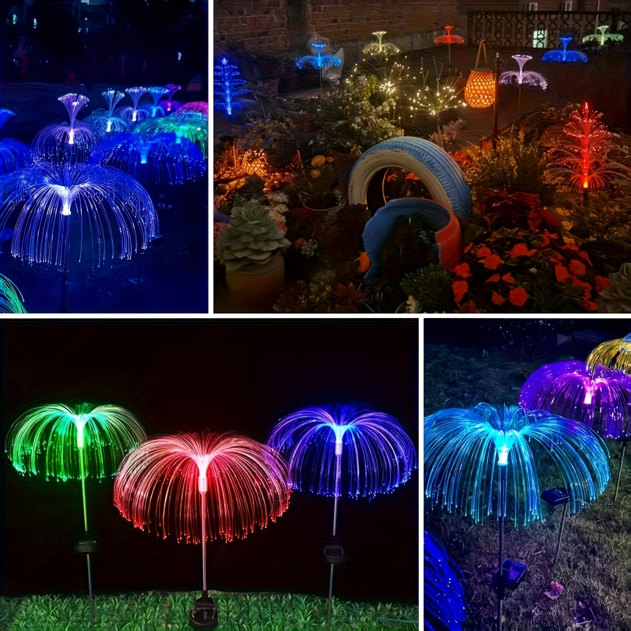 3pcs set of jellyfish lights led solar garden lights single double layered multi color lawn yard camping picnic ball wedding birthday christmas thanksgiving halloween party decoration gifts tents suitable for outdoor us Product details 3