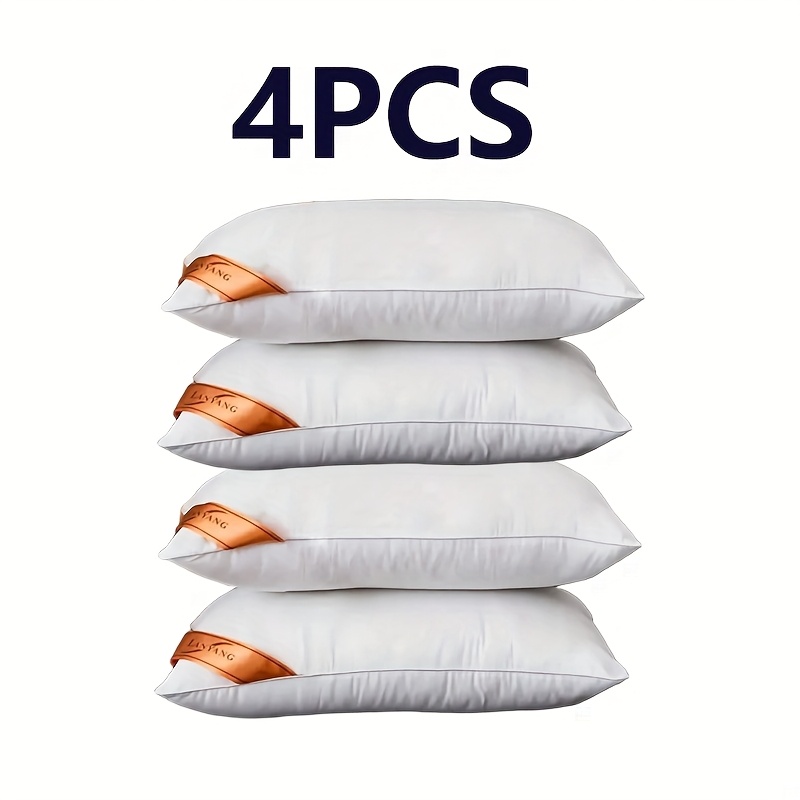 Image of Set Of 4 High Rebound Pillows, 5- Quality, Suitable For Home, Bedroom, And Sofa Use, Luxurious High Rebound Pillows Included