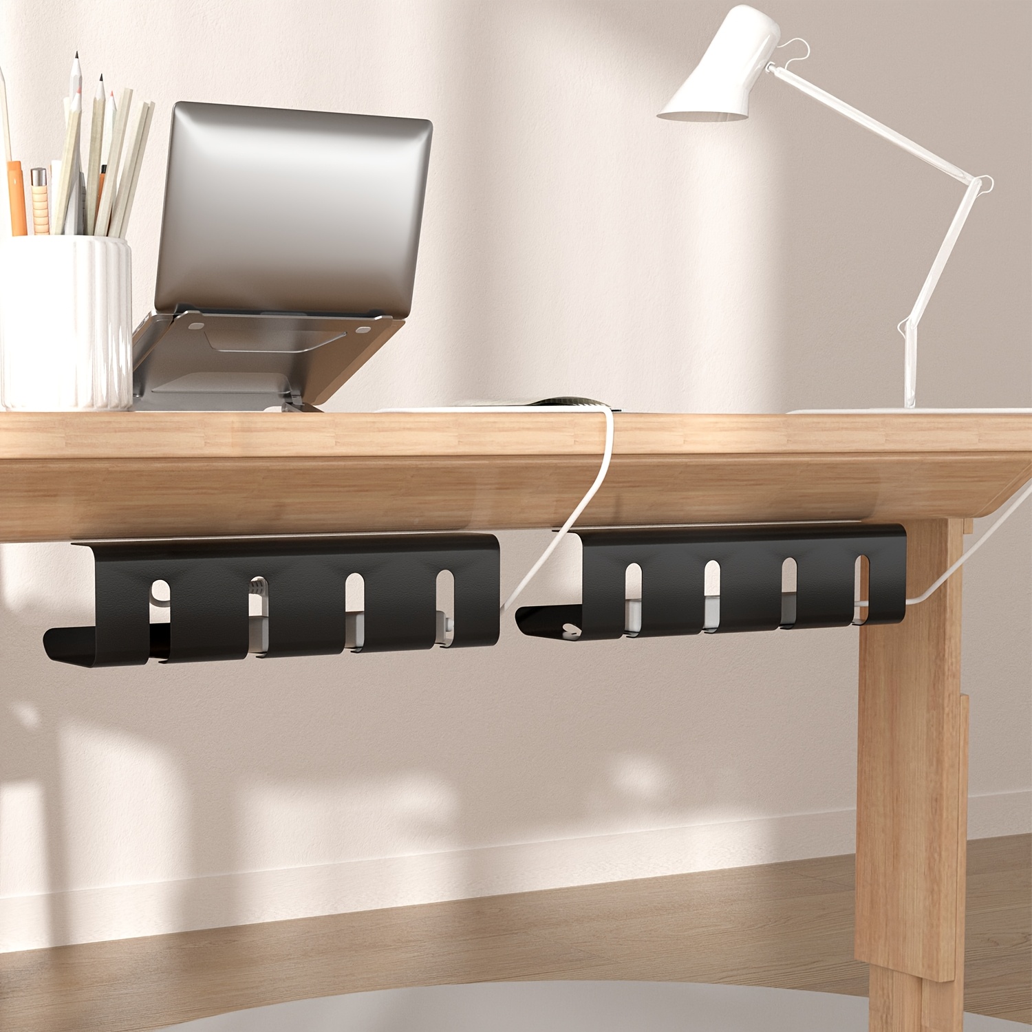 Under-Desk Cable Management Organiser with Cable Ties