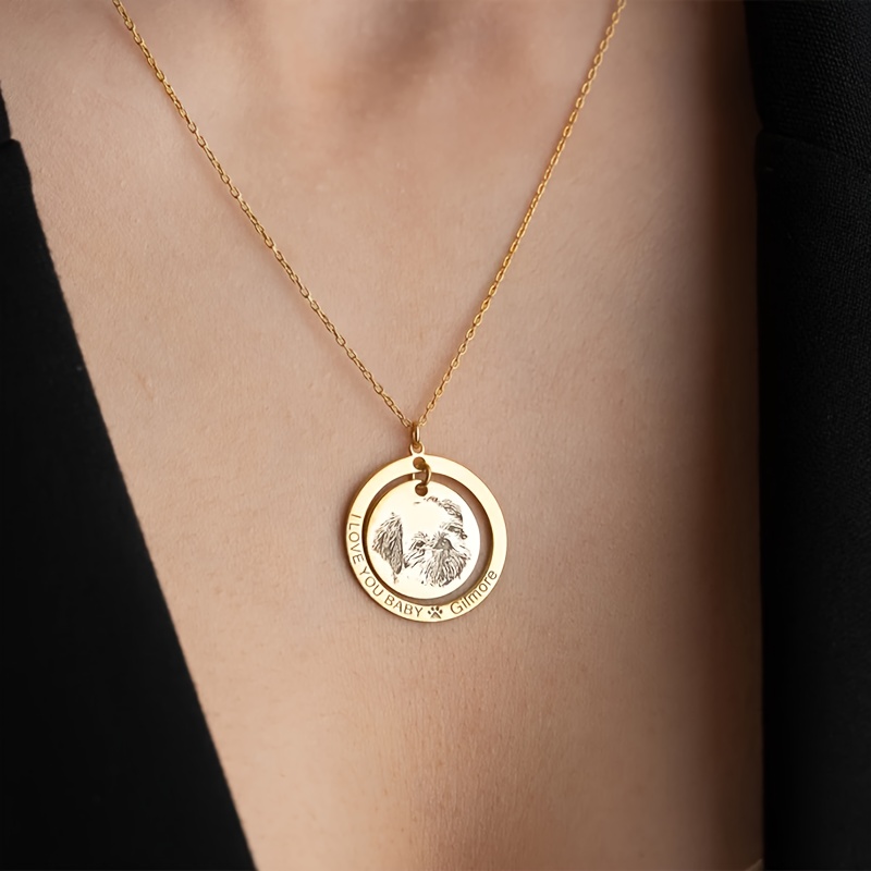 Custom Engraved Pet Memorial Disc Pendant — Personalized Keepsake