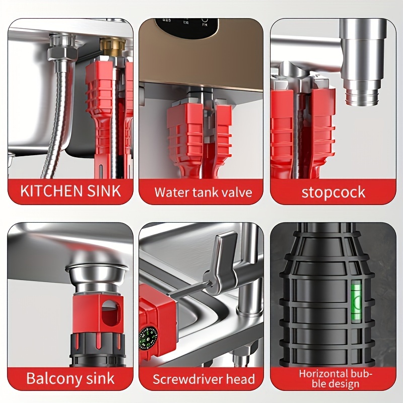 とてむ 24 in 1 multifunctional sink wrench narrow space bathroom - Temu