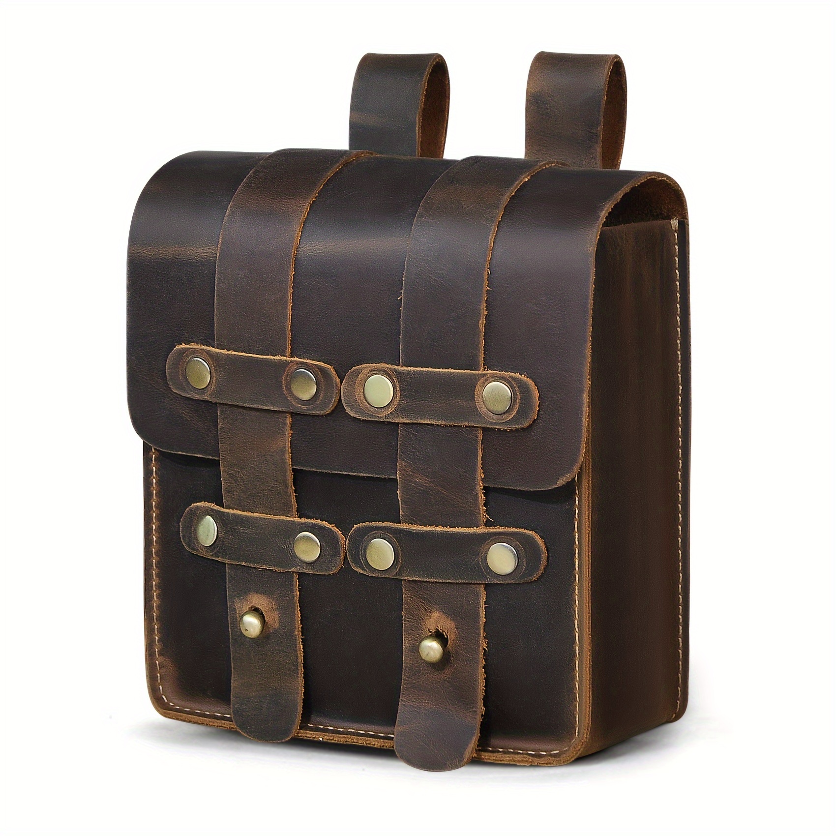 

Genuine Crazy Horse Leather Fanny Pack For Men, Unisex Travel Phone Pouch Waist Belt Bag, 1608