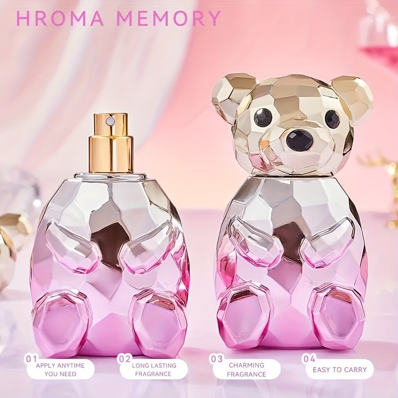 TEMU Luxurious Little Bear Women's Perfume With Citrus Scent, Pink, Valentine's Day Gift (75ml), , Elegant Closure, Visually Appealing Packaging,