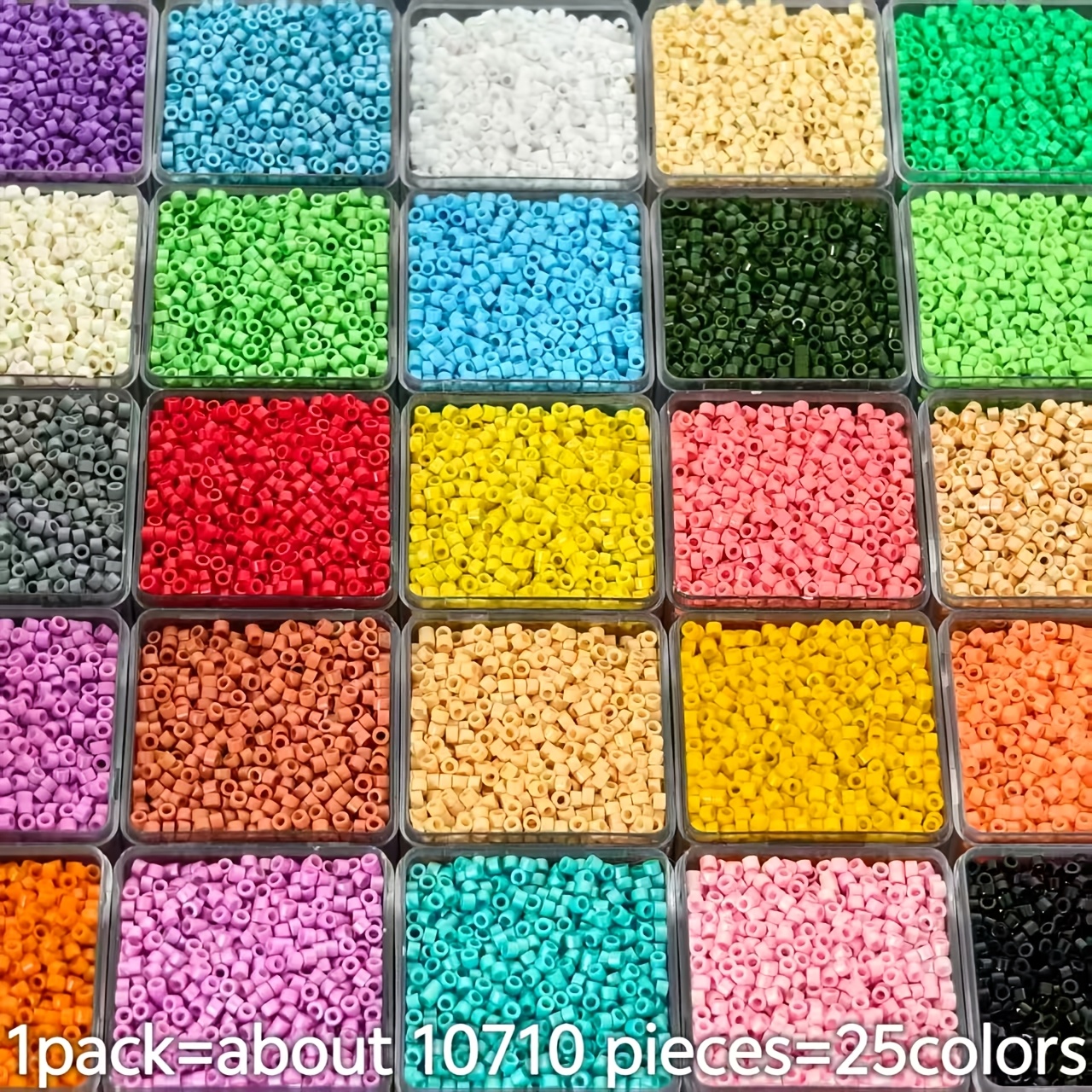 E-shop 10710 Stück 2,5 mm Hochwertige Tschechische Glasperlen - 25 Farben Dekorative Perlen - Einheitliche Größe für DIY-Basteln - Unendliche