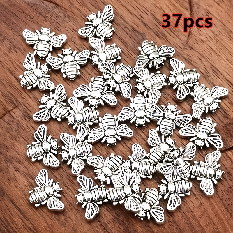 TEMU 37pcs Multicolor Charm Small Hole Bead Pendants, Spacer Beads, Women's Fashion Pendants, Bohemian Style Jewelry Accessories, Handmade Making