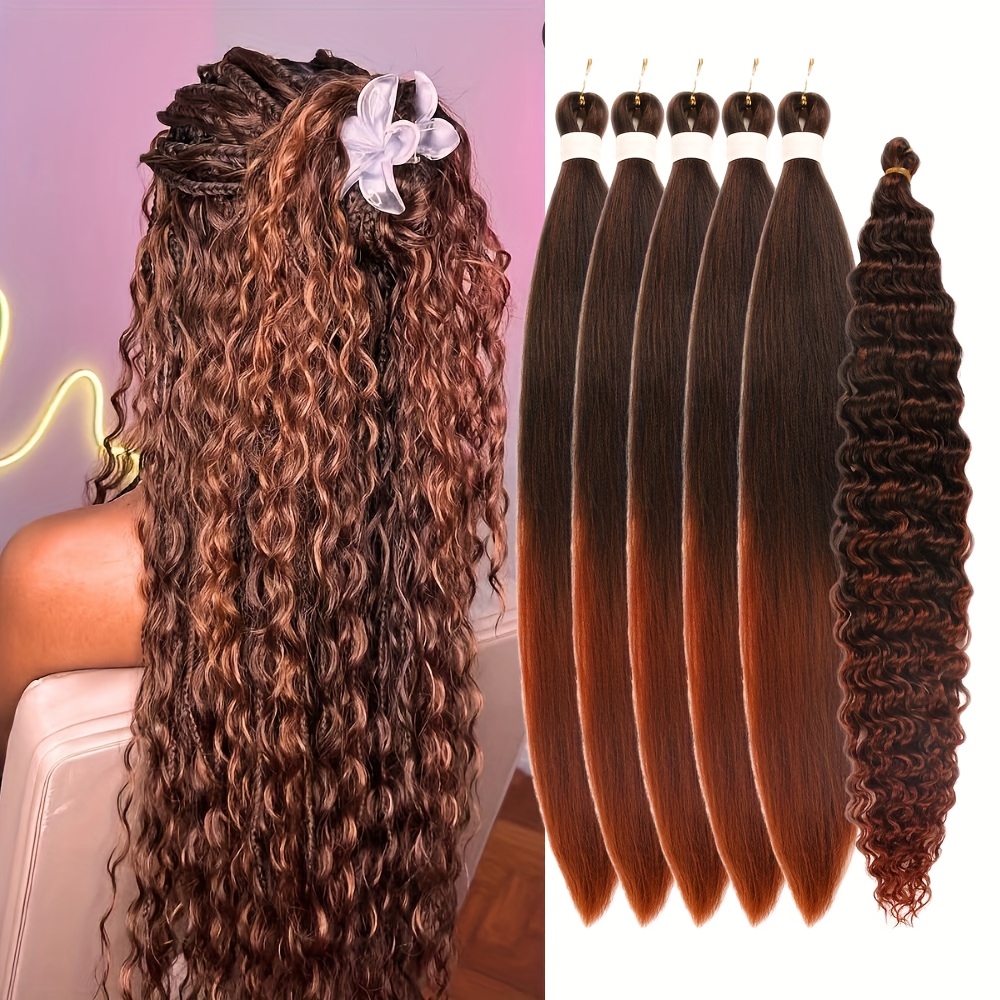 Vorgedehntes Flechthaar – 40,6 Cm, 8 Packungen, Mit Perlen, Für Box Braids & Twists, Weiche Synthetik-Faser