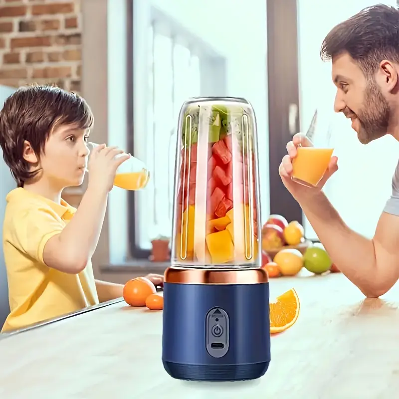 juicer portable usb rechargeable cup with with two removable food grade abs round juicing cups and a cap push button control for on the go juices shakes and more gift giving details 5
