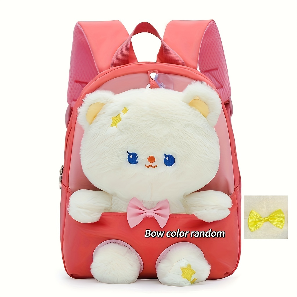 Kids Kawaii Plush Bear Backpack, Cartoon Schoolbag For Girls Boys, Travel  Backpack, Birthday School Season Gift