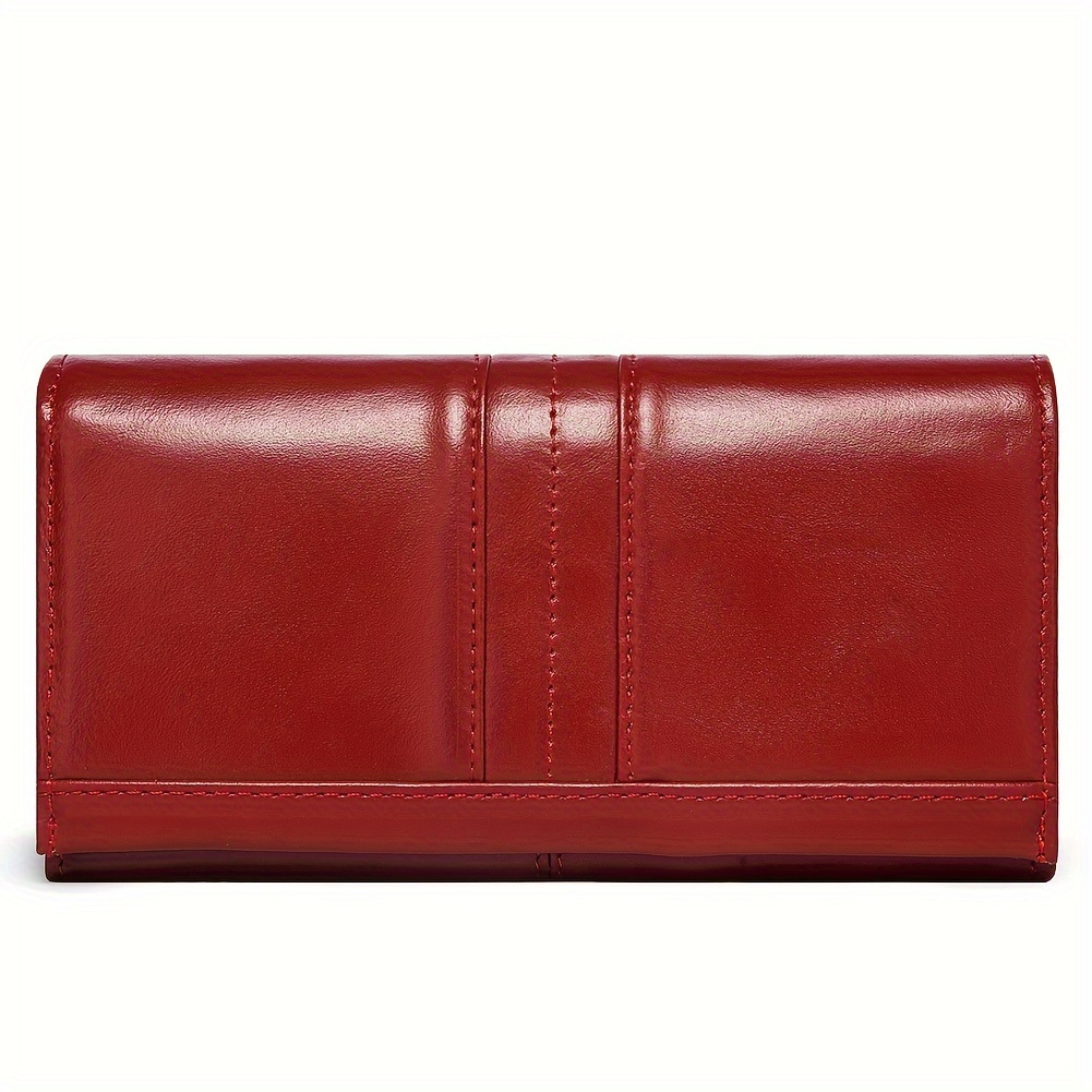 classic solid color vintage long walet versatile textured coin purse versatile credit card holder