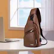 chest bag mens womens mini crossbody shoulder bag sling bag for men women shoulder backpack waist bag multi functional storage bag lightweight comfortable for daily use travel casual details 5