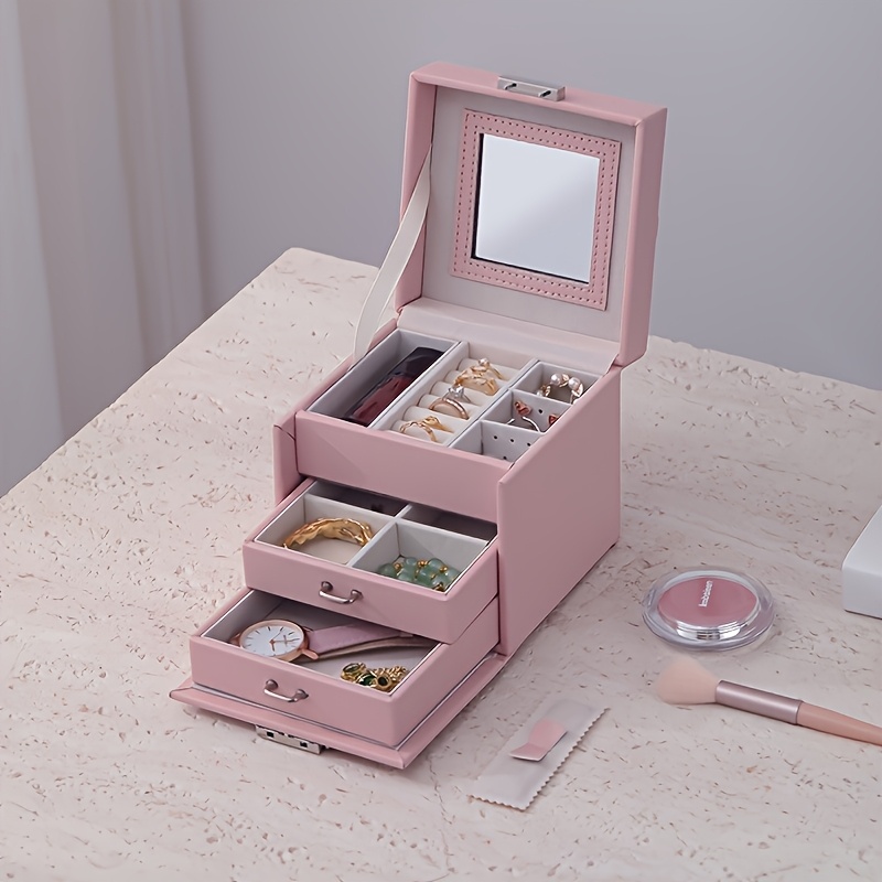 Customizable Mini Jewelry Box with Lock, Elegant Gift