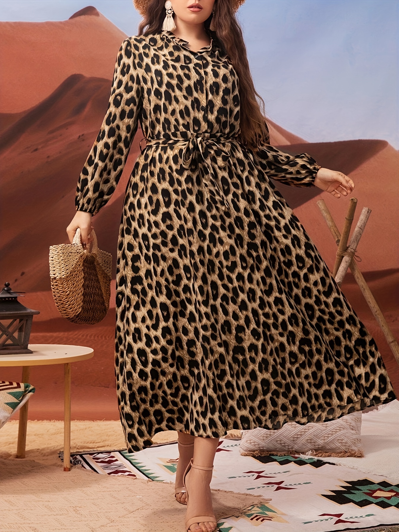 plus size leopard print full body animal print elegant - Temu United Arab  Emirates