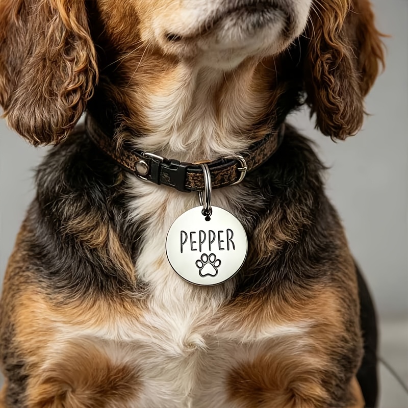 personalized custom pet tags featuring double sided customization for pet information customizable   and identification details in multiple styles durable stainless steel pet nameplates are Product details 1