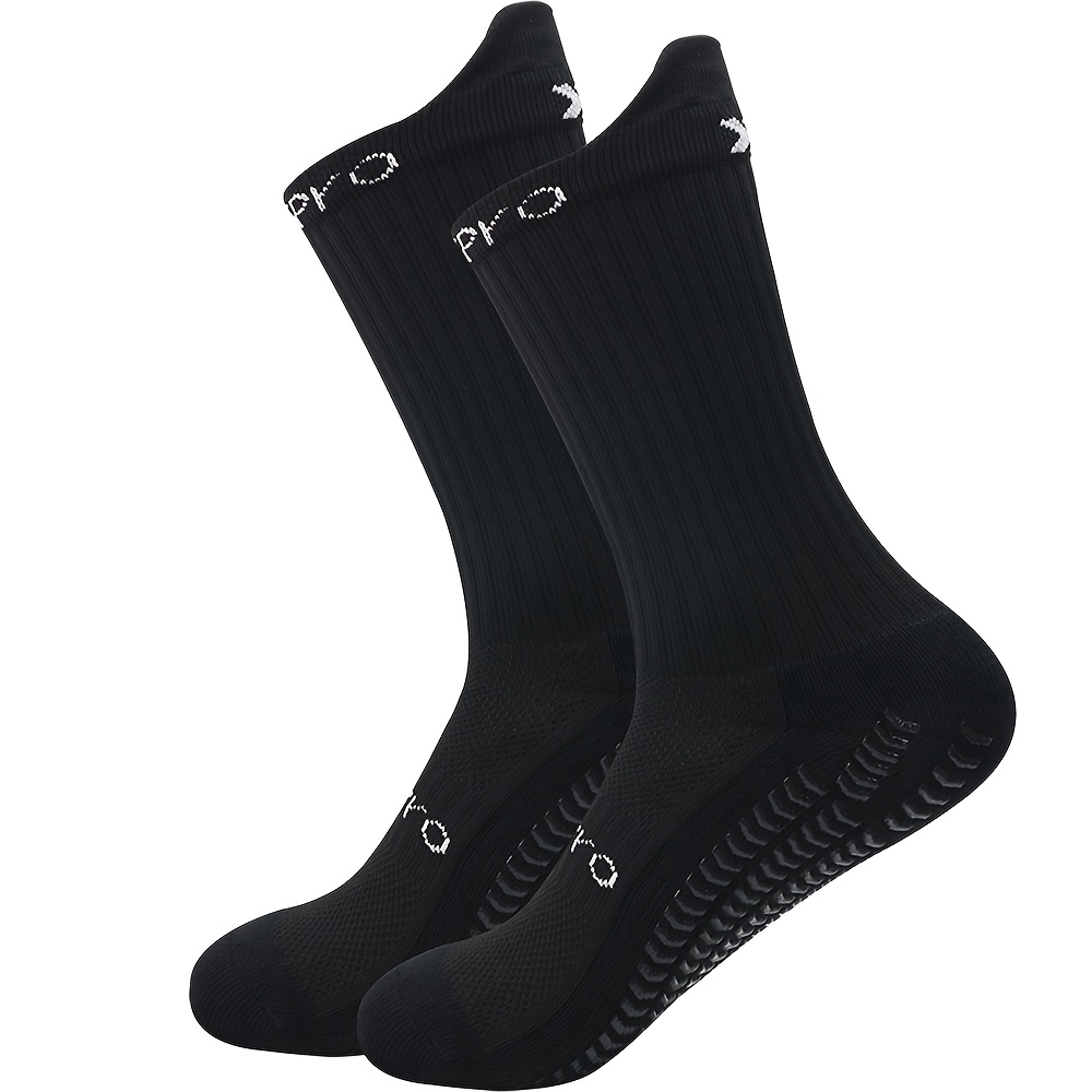 TEMU 1 Paire de Chaussettes de Foot, Chaussettes d'Entraînement Antidérapantes, Chaussettes de Sport à Semelle Épaisse Absorbant pour Homme, avec