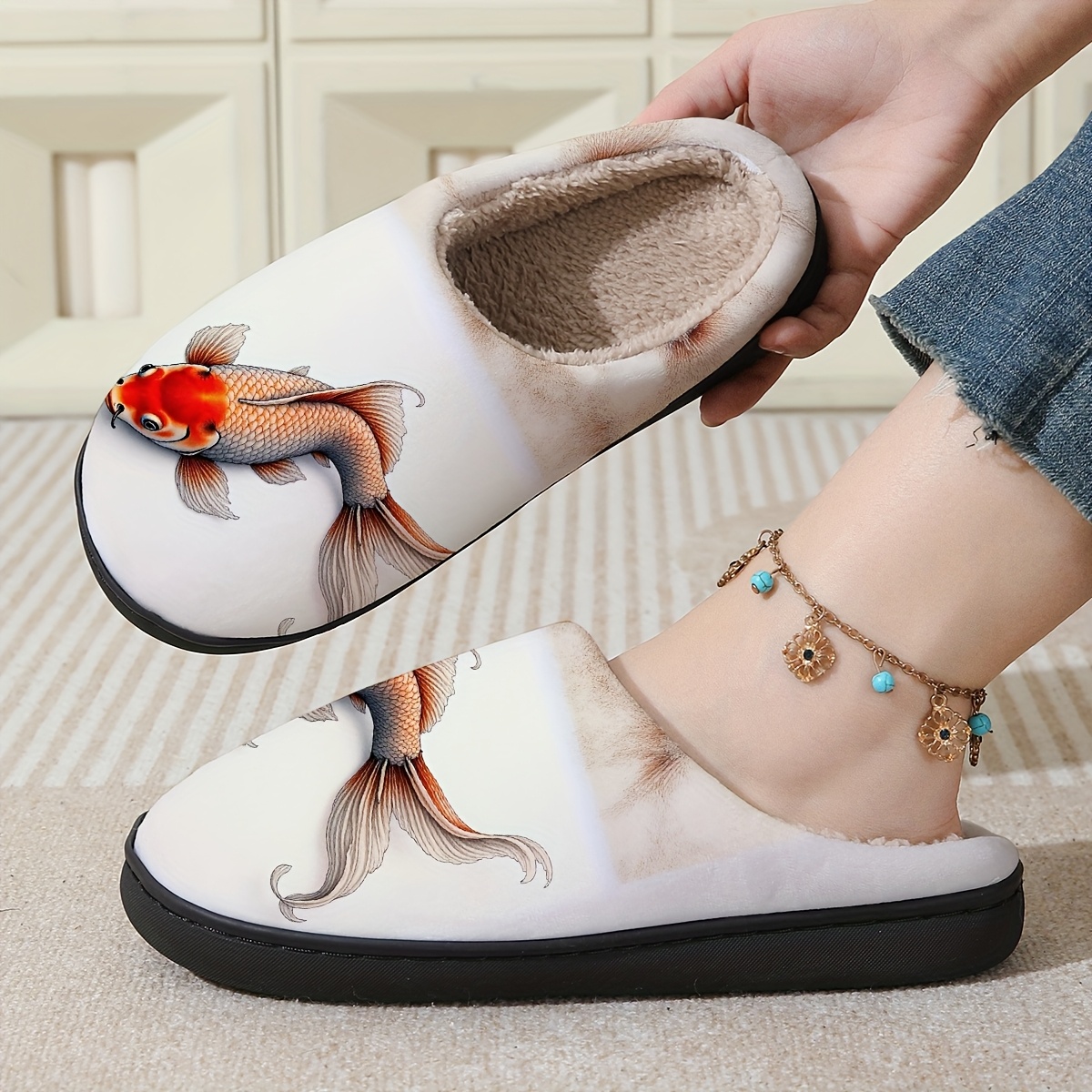 fish slippers sold on Temu New Zealand - Main Image