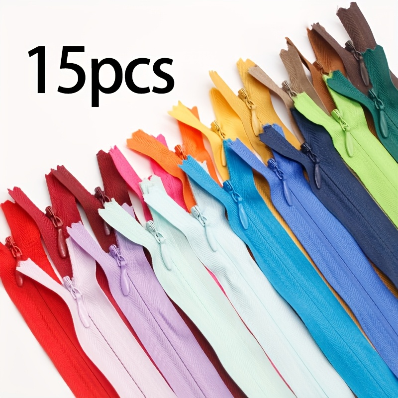 TEMU 15pcs 50cm/19.68in Nylon Invisible Zippers, Smooth Opening And Closing, Multiple Colors Available, 19.68 Inches - For Designers, Tailors, Sewers