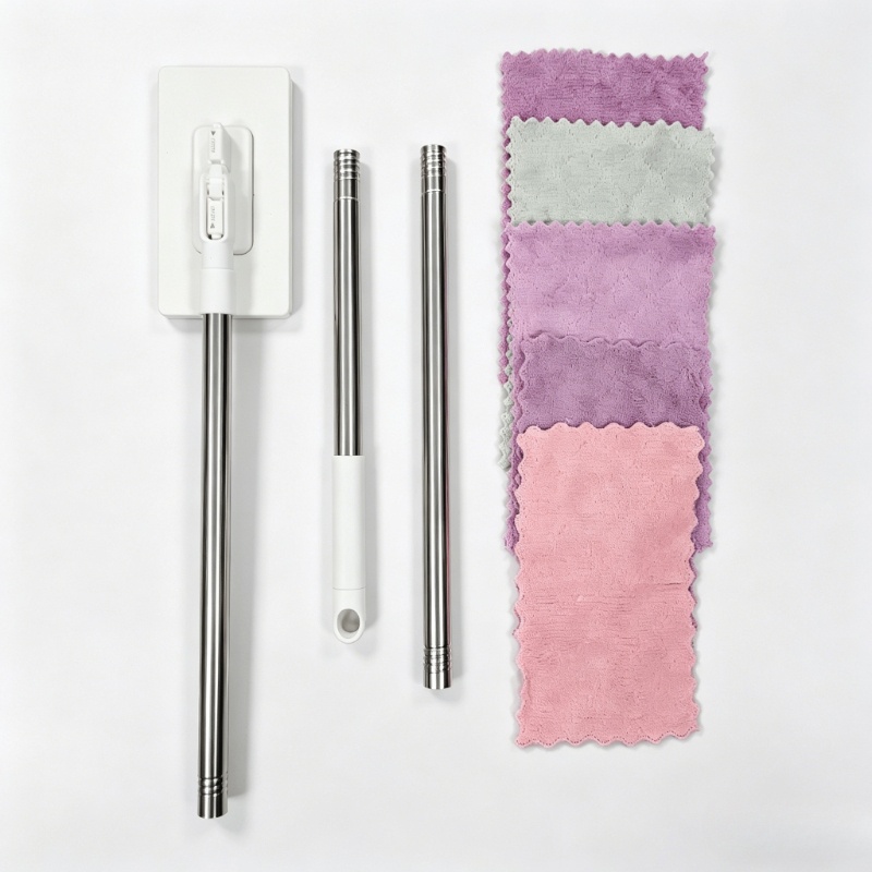 TEMU 8pcs Set: Includes 1 Automatic Mop System   5 Cleaning Pads In Random Colors, One-button Pad Replacement, Made Of Sturdy Abs Material, Space-