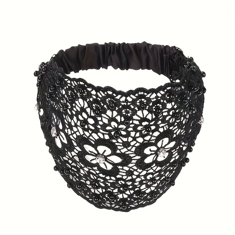 3pcs set elegant floral beaded wide headbands for women fashionable hair accessories perfect for casual attire details 5