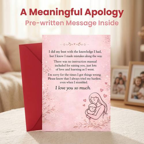 an envelope and a greeting card a parents card to their son or daughter a im sorry note for family reconciliation a thoughtful gift for birthdays or any occasion a greeting card