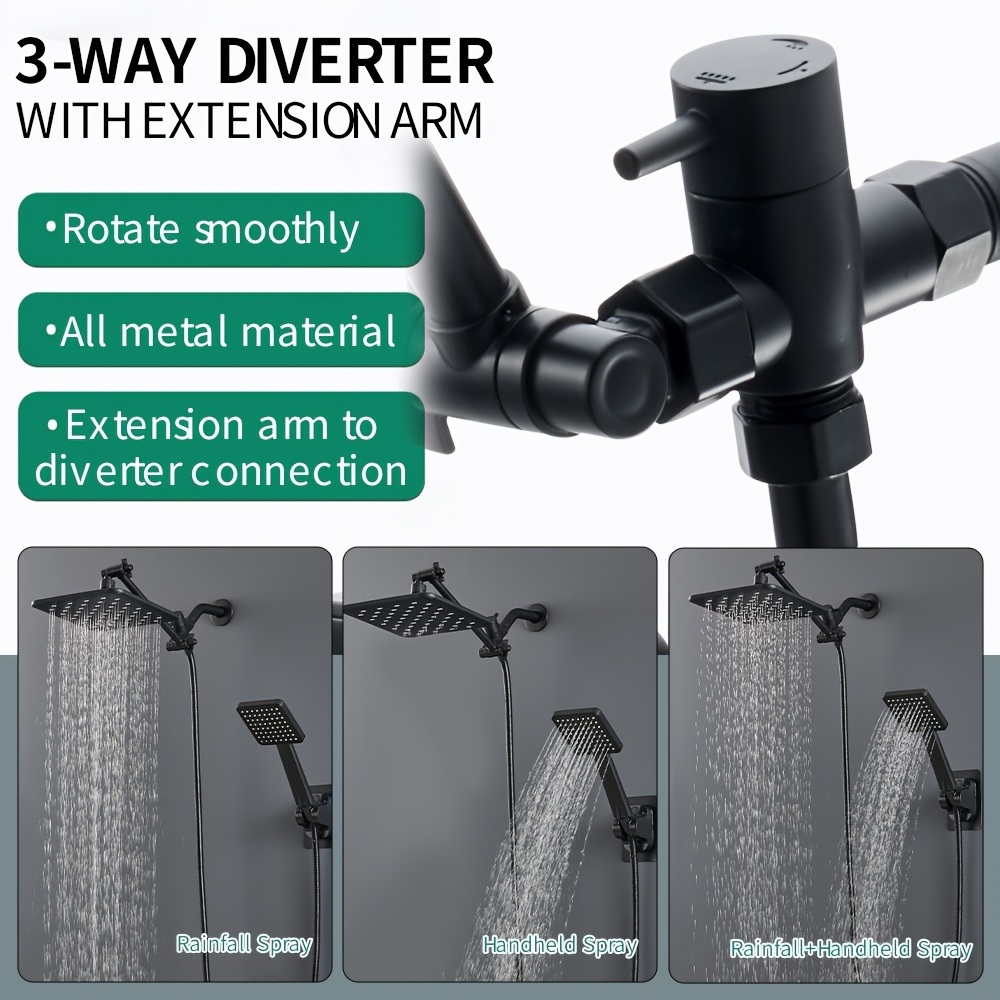 Shower Head Combo with Adjustable Extension Arm