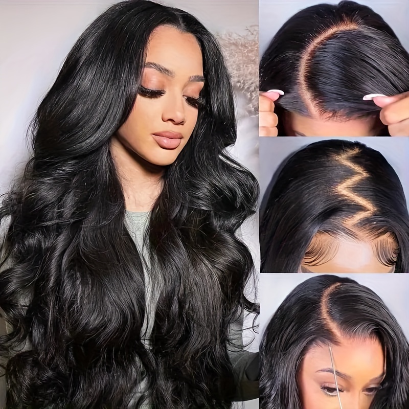 Image of Karneval Glueless Human Hair Wigs For Women With 5x5 Hd Lace Closure - & Pre Cut Front, Body Wave Looking Wig, 250% Density No Glue For (lace Front/full Lace) 250% Density