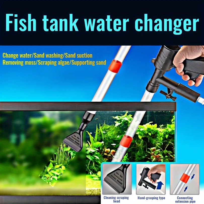 Aquarium Siphon Gravel Cleaner Flow Control Valve Fish Tank Vacuum Change  Water