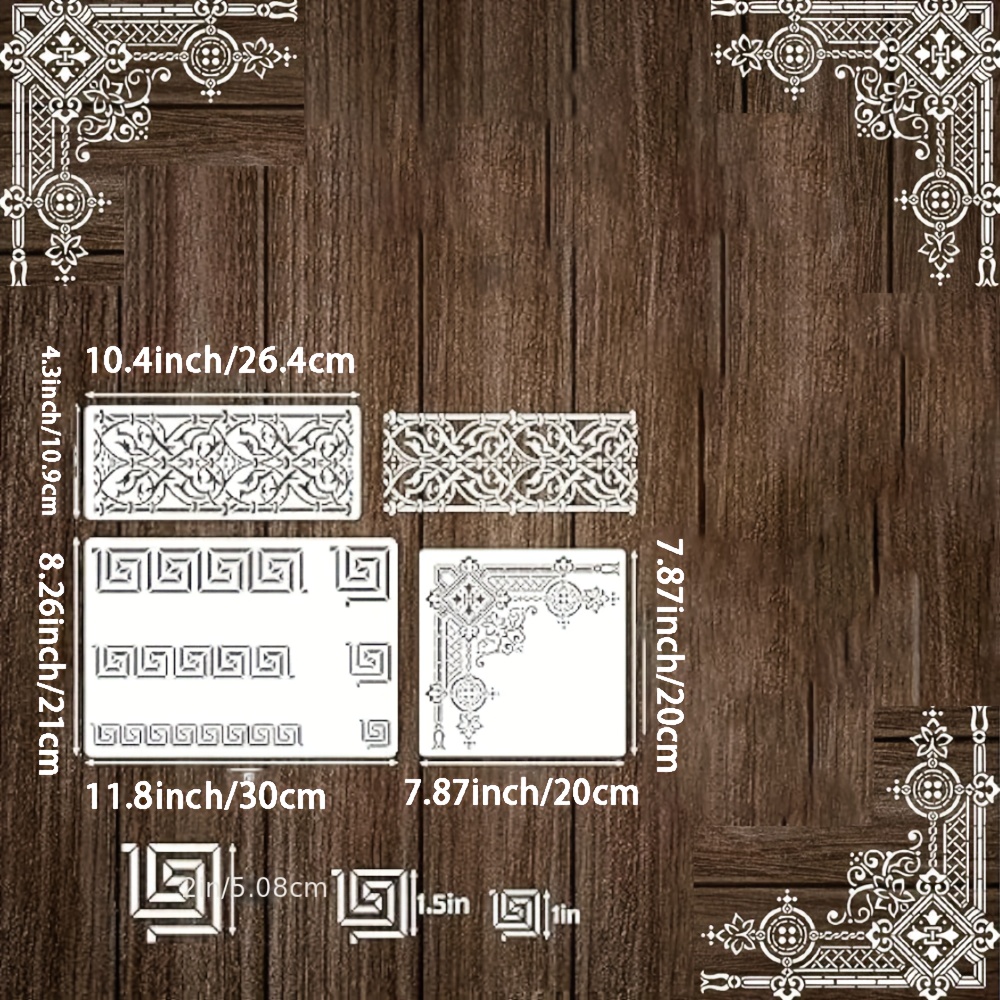 border-stencils-crafts-reusable-greek-key-stencil-template-temu