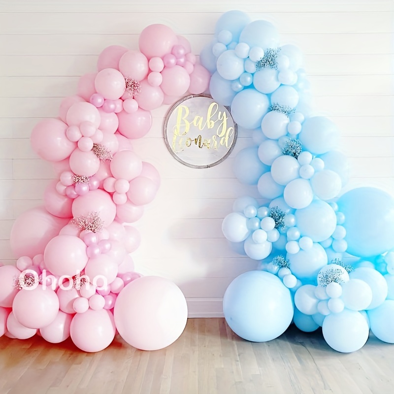 

164pcs Gender Reveal Balloon Arch Kit - Pastel Pink And Blue Garland For Baby Shower, Birthday, Wedding, Baptism, Communion - Emulsion Balloons For Party Decorations, 14+ Age Group