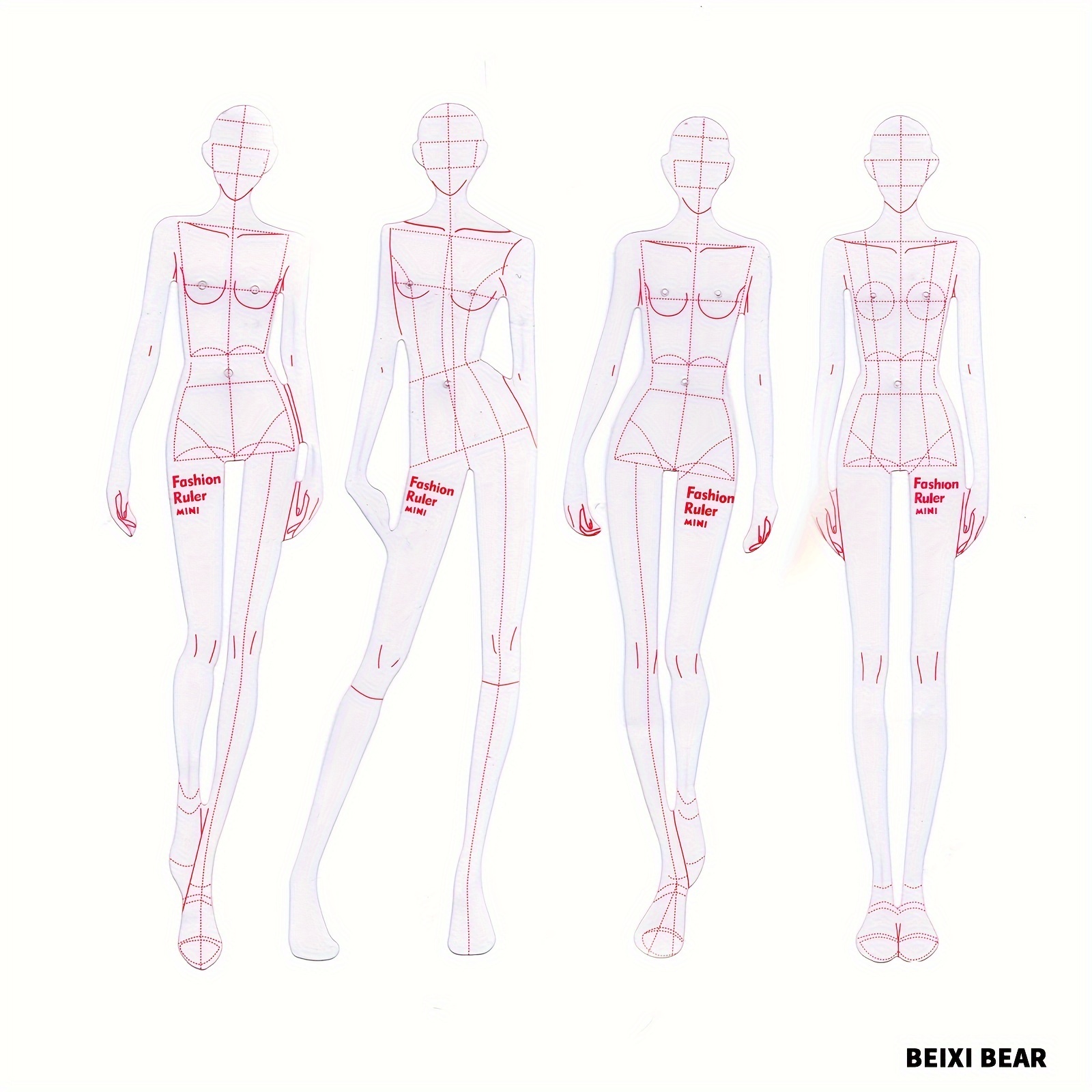 

Fashion Ruler Mini Set: Transparent Templates For Clothing Design