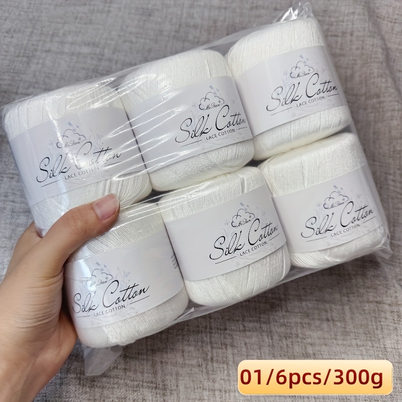 Image of 6 Skeins, 300 Grams, Summer Lace Yarn, Yarn, Fine Yarn, For Knitting Summer Short Sleeves, Crocheting Shawls, Knitting Vests, Handmade Yarn With Multiple Colors From